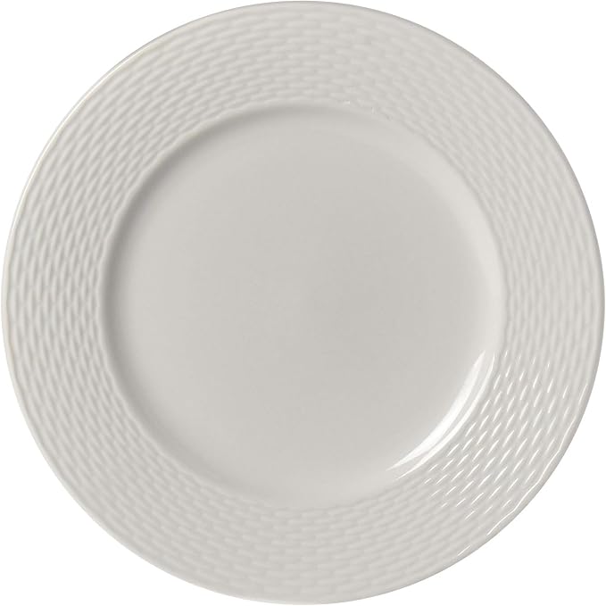 TTU Tabletops Gallery Embossed Bone White Porcelain Round Dinnerware Collection- Chip Resistant Scratch Resistant, Dubai 12 Piece Dinnerware Set (Dinner Plate, Salad Plate, Cereal Bowl) - Image 8