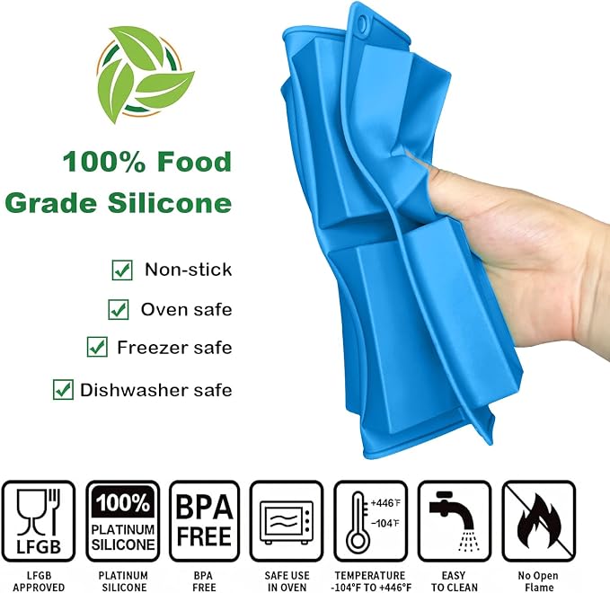 Sidosir Rice Silicone Mold for Rice Treats Baking, 6-Cavity Granola Cereal Bars Mold for Chocolate Cheesecake Brownie - Image 3