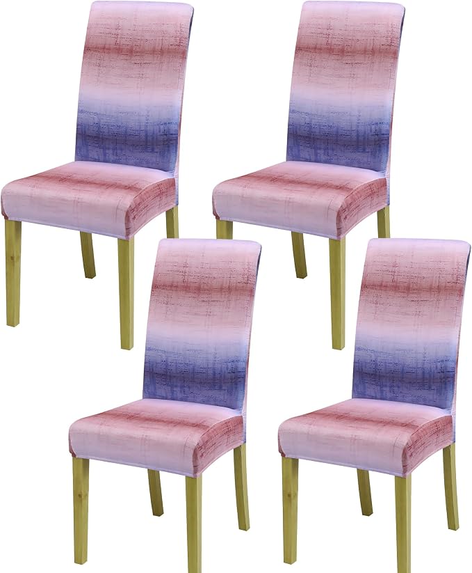 Dining Chair Covers, Stretch Seat Covers, Washable Furniture Protector | 4 Pack, Washable, Stretch Fit, Soft, Non Slip, Dining Chair Covers, Seat Protector, Furniture Cover,Easy Clean by BIETYONE