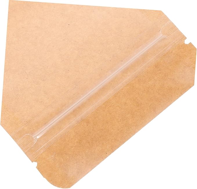 Zerodeko 50PCS Semi- Kraft Paper Resealable Bags Stand-Up Food Storage Pouches Airtight Sealable Snack Bags for Dried Fruits Party Treats and Candy Wrapping - Image 8