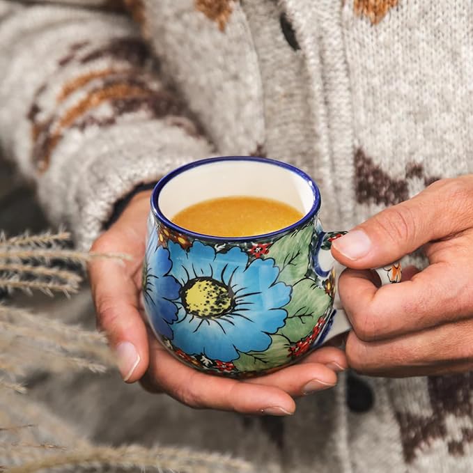 ALMA 12oz Handpainted Ceramic Coffee Mugs | Microwave & Dishwasher Safe, Ideal for Morning Coffee Tea, Home Kitchen Dining Room Display, For Home Makers & Women - Image 7