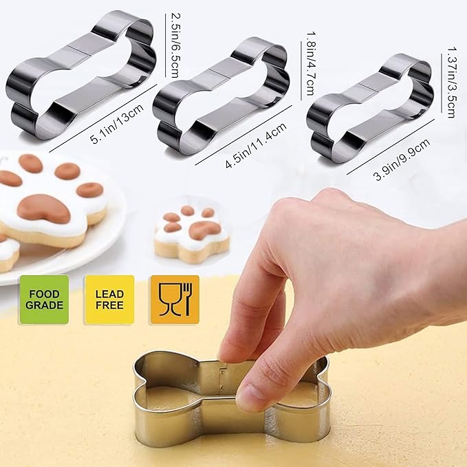 Dog Treat Molds Silicone,Dog Paw and Bone Silicone Molds,Non-Stick Food Grade Silicone Moldsfor Chocolate,Candy,Jelly,Dog Treats - Set of 11
