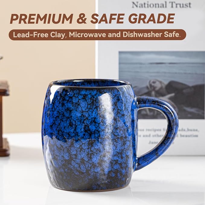 Cosmic Nebula Ceramic Coffee Mug - 21 oz Large Coffee Cup with Ergonomic Handle, Unique Reactive Glaze Ceramic Mug for Office Home, Birthday Gifts for Men Women - Image 8