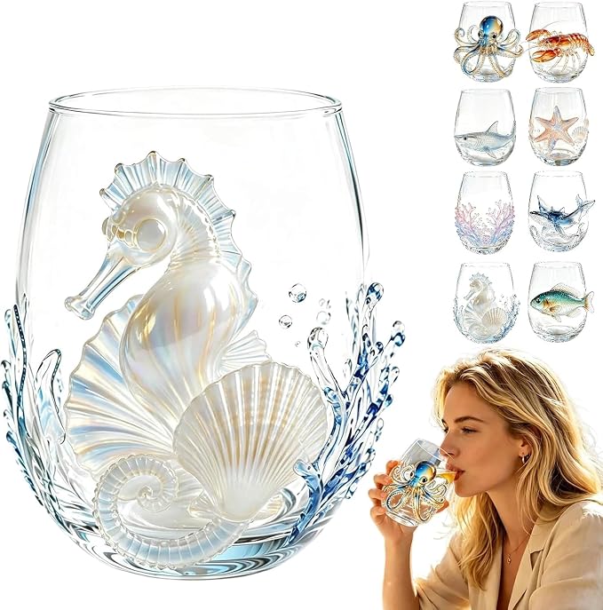 Artisan Blue Octopus Glassware Handmade 3D Ocean Decor Gift by Unknown