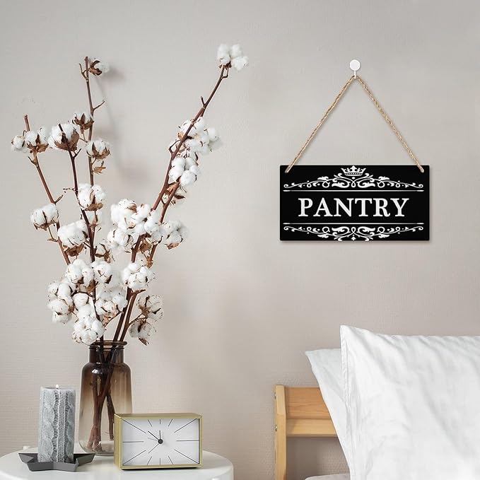 Pantry - Decorative Wood Sign Home Decor,Wall Art，6 inch by 12 inch Hanging Sign - Image 6