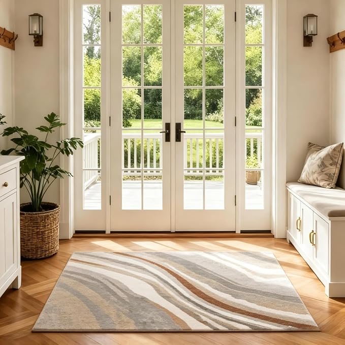 2x3 Washable Doormat, Non-Slip Rug for Front Door, Bathroom & Kitchen - Low Pile Indoor/Outdoor Mat with Rubber Backing, Modern House Design - Image 4