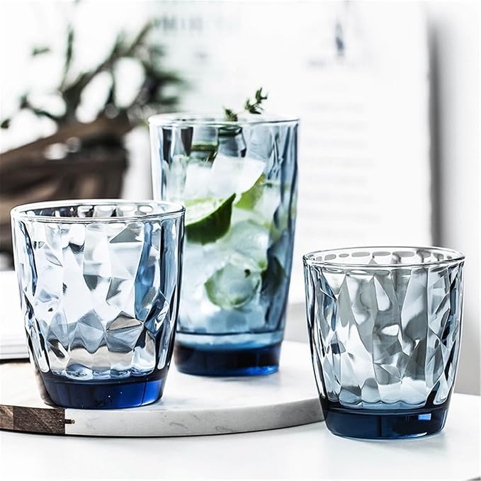 drinking glassware Colored Diamond Embossed Drinking Glasses(Purple,Small) - Image 7