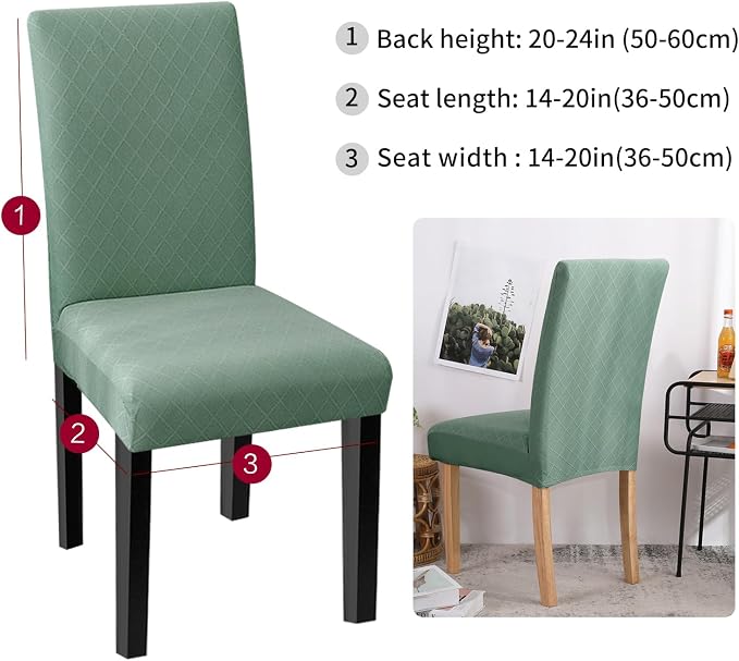 Fuloon 6 Pack Super Fit Stretch Removable Washable Short Dining Chair Protector Cover Seat Slipcover for Hotel, Dining Room, Ceremony, Banquet Wedding Party - Image 3