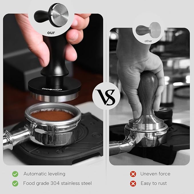 54mm Espresso Tamper, Spring Loaded Coffee Tamper Tool, Stainless Steel Calibrated Espresso press Tool for Breville Series 54mm Portafilter Basket, Barista Coffee Accessories