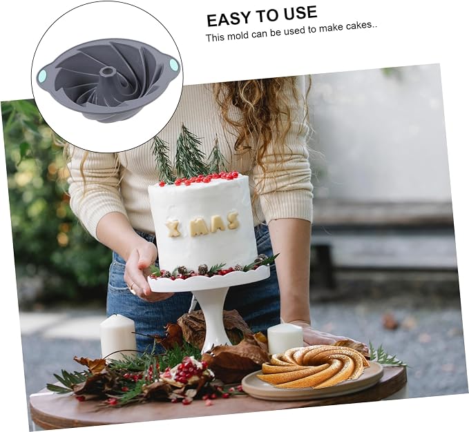 Silicone Baking Pan Rack Cake Pans for Baking Chiffon Cake Mold Tools Light Grey - Image 3