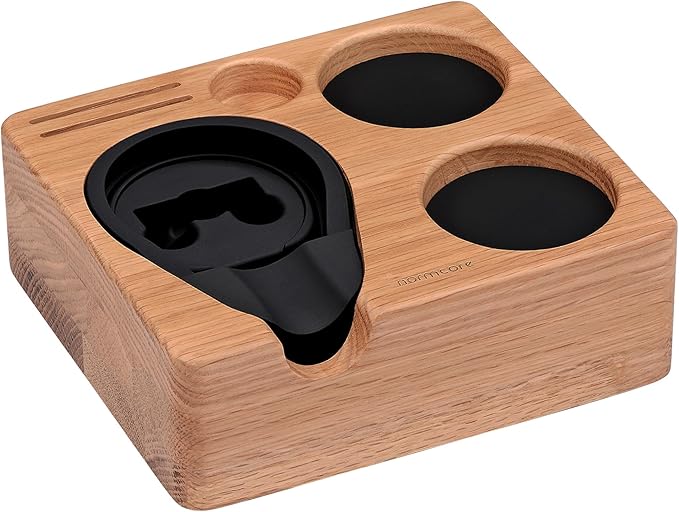 Normcore Espresso Tamping Station, Wooden Espresso Tamper Station, Solid American White OAK Wood Tamper Holder For 51mm 54mm Espresso Machine Accessories