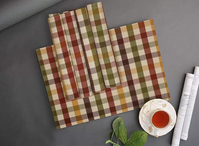Urban Villa Two Tone Placemat Cotton Tablemat 14x20 (Set of 6) Harvest - Image 5
