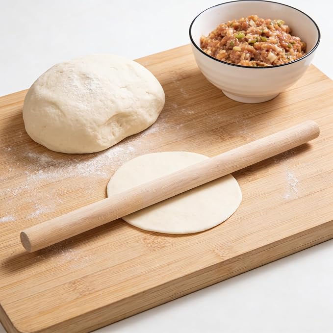 2pcs Solid Wood Rolling Pin for Dough Baking, 50x3cm Wooden Pastry Dough Roller with Resistance to Deformation, Versatile Kitchen Baking Tool for Bread and Cookie Preparation - Image 5