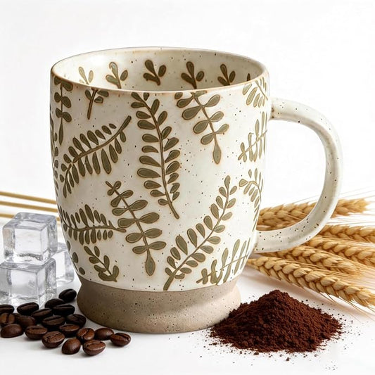 18oz Coffee Mug Gift for Women Mom Her - Rustic Handmade Coffee Cup | Microwave & dishwasher safe. Mug for latte, cocoa, tea, milk, milkshake. Home office essential. Great gift for mom or her by hujgeis