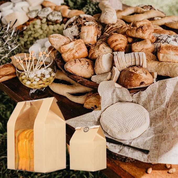 GRANDAN 25 Packs Large Paper Bread Bags for Homemade Bread, Kraft Paper Bakery Bags with Window for Sourdough Toast Packing Storage, Baked Loaf Gifting Bag Bonus Label Seal Stickers 12.6x8.3x4.0 inch - Image 7