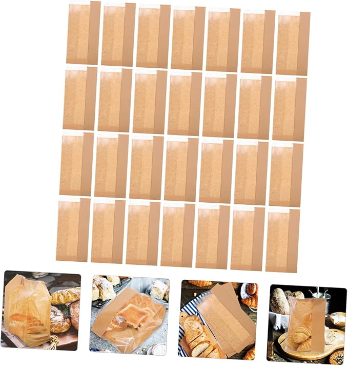 50pcs Kraft Paper Dessert Bags Paper Pouches for Packaging Baked Goods Packaging Supplies - Image 2