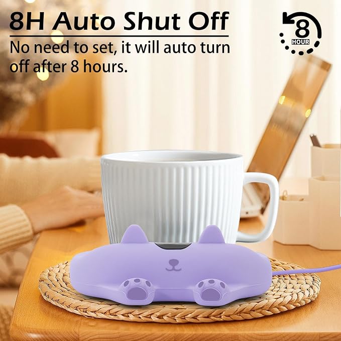 PUSEE Mug Warmer,Coffee Warmer for Desk Candle Warmer Auto Shut Off,Coffee Cup Warmer with 3 Temp Settings,Electric Beverage Warmer Plate for Coffee,Tea,Water Milk and Cocoa(Not Include Cup) - Image 5