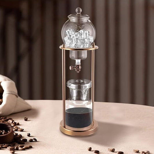 Cold Brew Coffee Maker, Iced Coffee Cold Brew Drip Tower, 20.29oz Capacity and Built-In Filter, Precise Drip Control, for Home, Gatherings, Office, Cafe