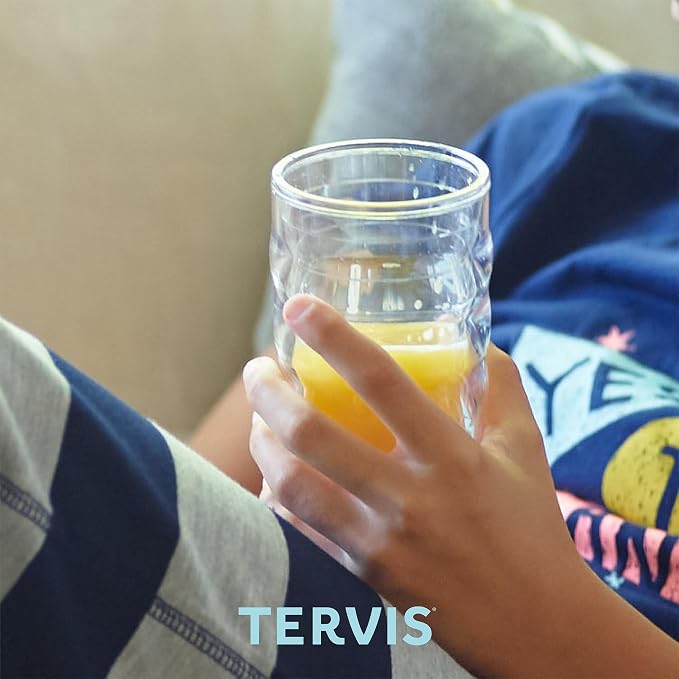 Tervis Clear & Colorful Tabletop Made in USA Double Walled Insulated Tumbler Travel Cup Keeps Drinks Cold & Hot, 10oz Wavy, Clear - Image 7