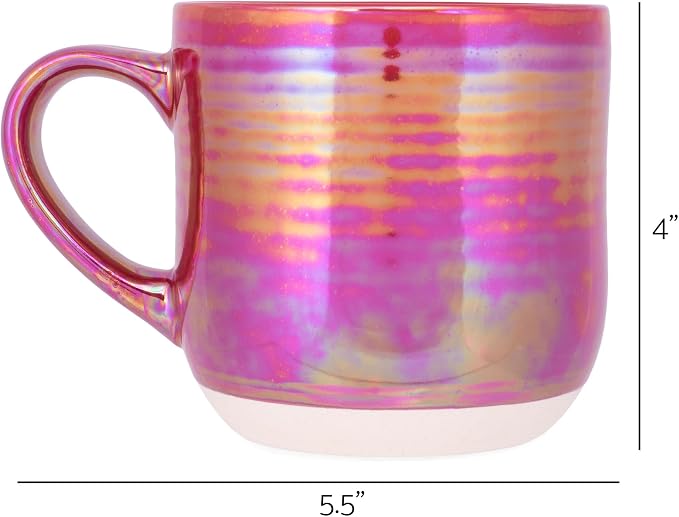 Elanze Designs Glossy Reactive Glaze Large 17 Fluid Ounce Everyday Kitchen Food Grade Ceramic Stoneware Coffee Mug Cup with Comfort Curved Handles, Set of 4, Red - Image 5