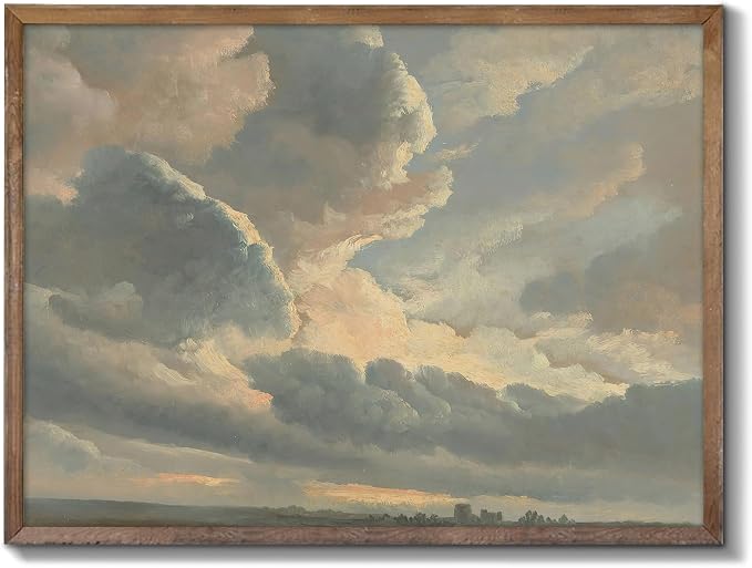 XOCUUI Unframed Canvas Wall Art Vintage Decor, Home Decor Classical Oil Painting Cloud Study Canvas Prints Wall Decorations Bathroom Decor Wall Art, 8"x10" by XOCUUI