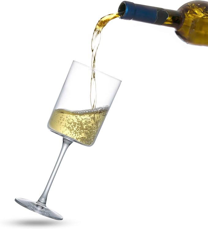 JoyJolt Claire 11.4oz White Wine Glass Set of 2, Elegant Crystal Stemware Stemmed Wine Glasses Made in Europe, Unique and Modern Glasses with Stem - Image 3