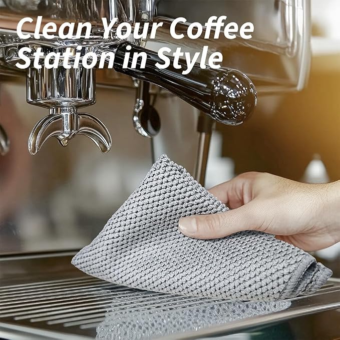 Barista Microfiber Towels 6-Pack, Coffee Cloths 12"x12" | Espresso Accessories Cleaning Towel for Steam Wands & Countertops, Essential Coffee Bar Accessories - Image 6