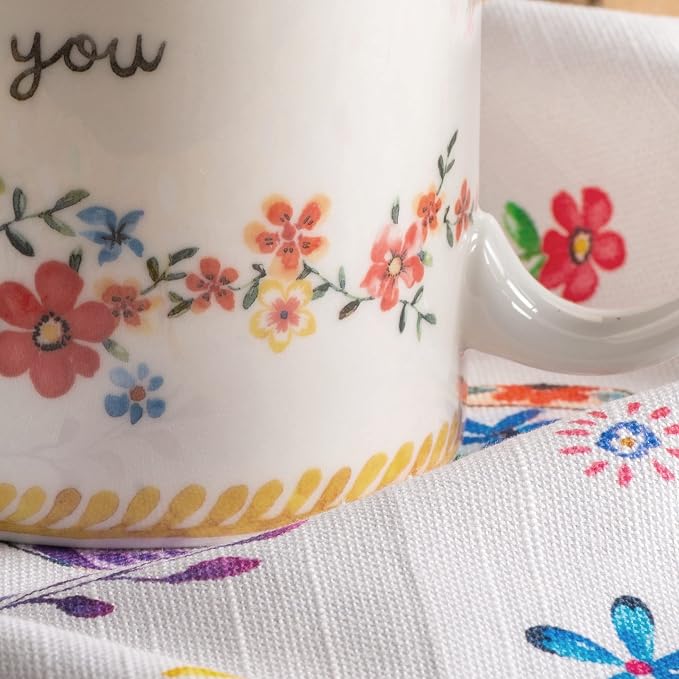 Maison d' Hermine Coffee Mug with Handles Tea Cups (12 Ounce, Pack of 1) | Fine Bone China Coffee Mugs for Hot Beverages Cappuccino Latte Home Spring Summer -Happy Florals - Sweety Roses Are Red - Image 7