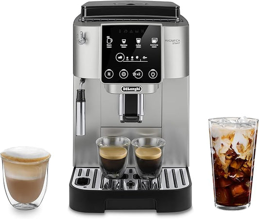 De'Longhi Magnifica Start Automatic Espresso Machine with Manual Milk Frother & Built in Grinder - 3 One-Touch Recipes, Easy-to-Clean, Home Barista Coffee Maker for Lattes, Cappuccino, Iced Coffee