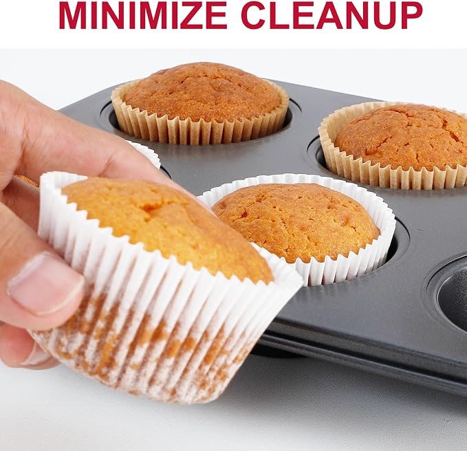 Caperci 300pcs Standard White Cupcake Liners for Baking - Odorless Greaseproof Paper Muffin Baking Cups for Wedding Birthday Party Baby Shower Festivals (White) - Image 6