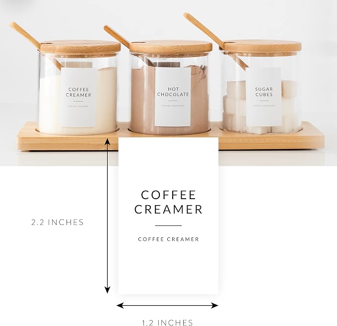 SAVVY & SORTED Coffee Bar Essentials Labels Stickers | 72 Coffee Syrup Labels Coffee Station Organizer - Image 3