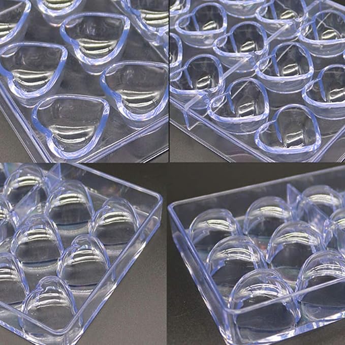 Polycarbonate Chocolate Mold, Sweet Candy DIY Mold 21 Mini Heart Shaped Clear Plastic PC Handmade Chocolate Making Mold Pastry Dessert Baking Pan Cake Decoration Tool for Mousse, Jelly, Candy, Chocola - Image 4