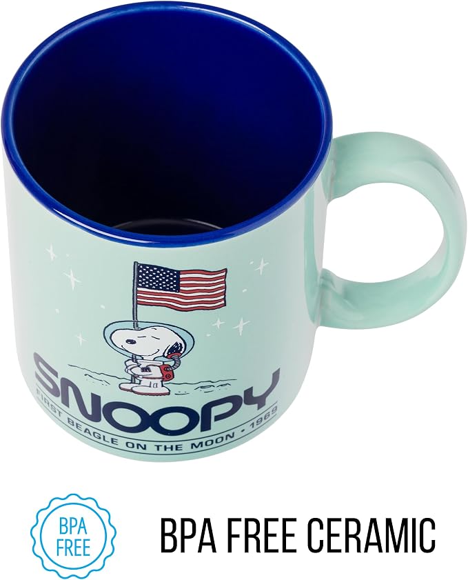 Silver Buffalo Peanuts Beagle on the Moon Snoopy Space, Ceramic Mug, 20oz | First, 0.59 Liters - Image 7