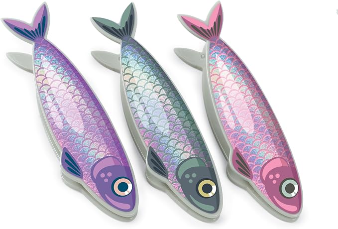 Genuine Fred FISH 'N CLIPS Sardine Bag Clips, Set of 4 Food Storage Clips, Iridescent Finish, Double-Sided, Durable Plastic and Stainless Steel Springs, Fun Kitchen Accessories and Great Gift - Image 8