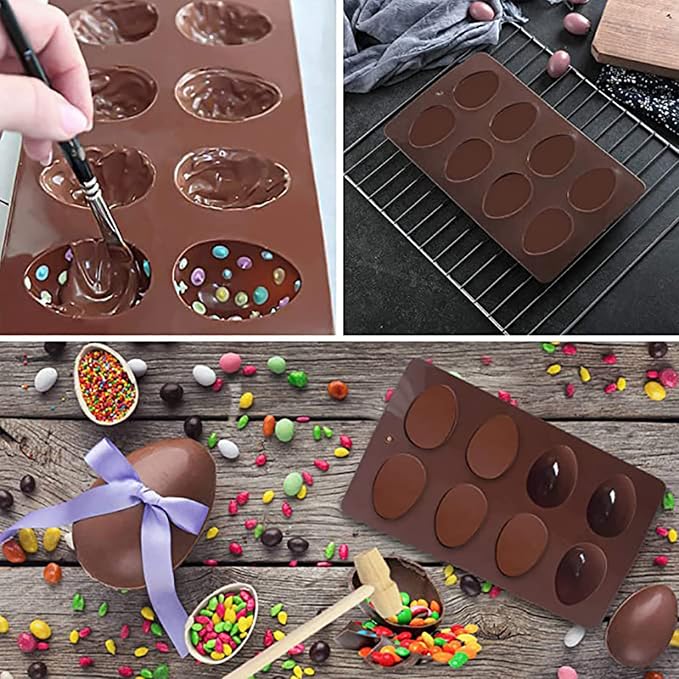 2 Pcs Silicone Egg Shaped Silicone Molds, Easter Mold Jelly Biscuits Chocolate Candy Baking Mold for Easter Theme Party Decoration - Image 6
