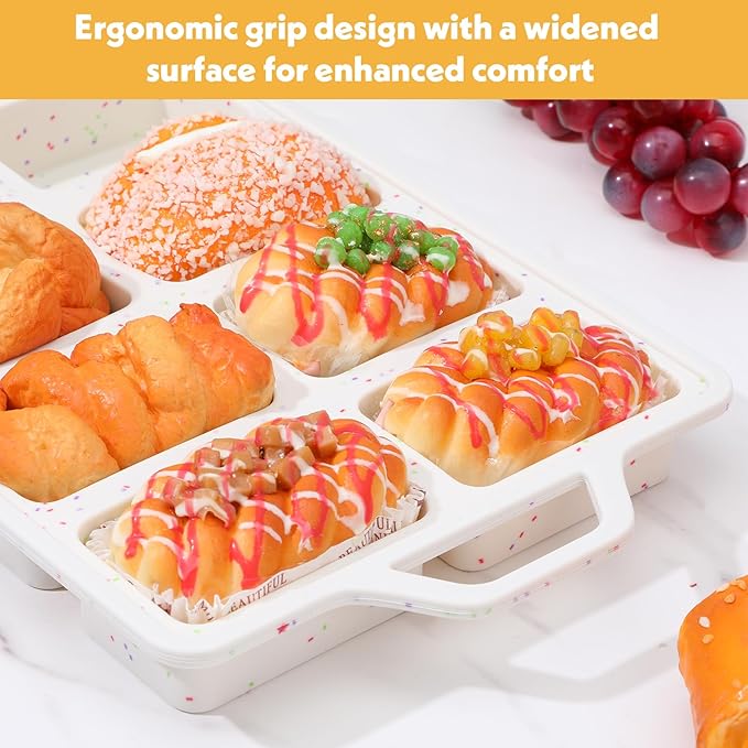 Silicone Mini Loaf Pan with Metal Reinforced Frame 2 Pack Non-stick Mini Bread Loaf Pans for Baking Bread 8-Cavity, Dishwasher Silicone Baking Molds for Banana Breads, Cornbread, Cheesecake (Cream)