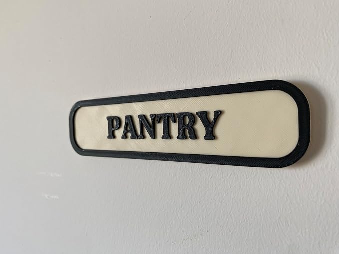 Pantry Sign with Mount – Easy Install Kitchen Decor, 3D Printed PLA Pantry Wall Art, Double-Sided Tape Mount, Rustic Style Pantry Label - Image 3
