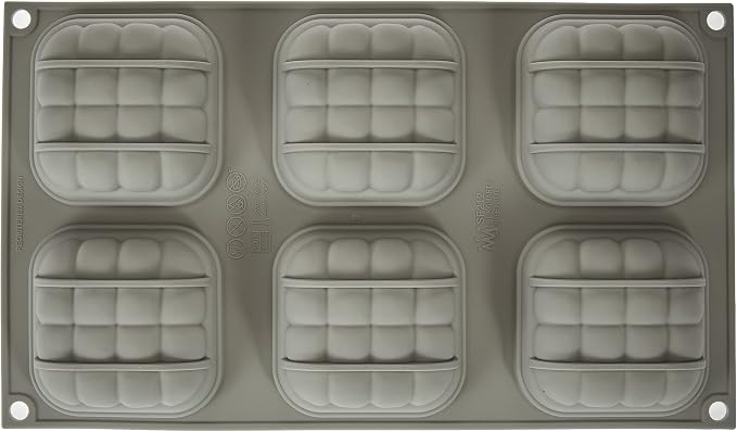 Silikomart Mini Eleganza (Elegant) Silicone Mold, Flexible Tray with 3D Technology Creates 6 Detailed Desserts with a Tufted Design, Oven, Microwave, Freezer and Dishwasher Safe, Made in Italy - Image 5