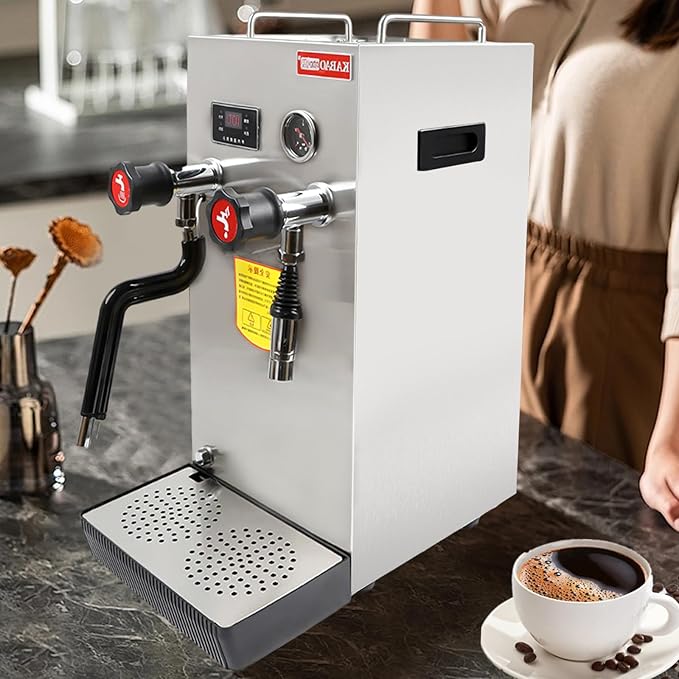 Commercial Milk Frother and Steamer, 8L/270 oz Large Capacity, 110V 2500W Electric Milk Foam Maker Automatic Bubble Water Boiling Machine Stainless Steel Frothing Machine Commercial Milk Steamer