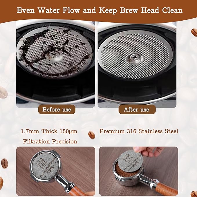 58mm Espresso Tamper Kit - Dual-Spring Calibrated Coffee Tamper, 8-Needle WDT Tool Espresso Distribution Tool, Magnetic Aluminum Dosing Funnel, Reusable Puck Screen, Fit for 58mm Portafilters