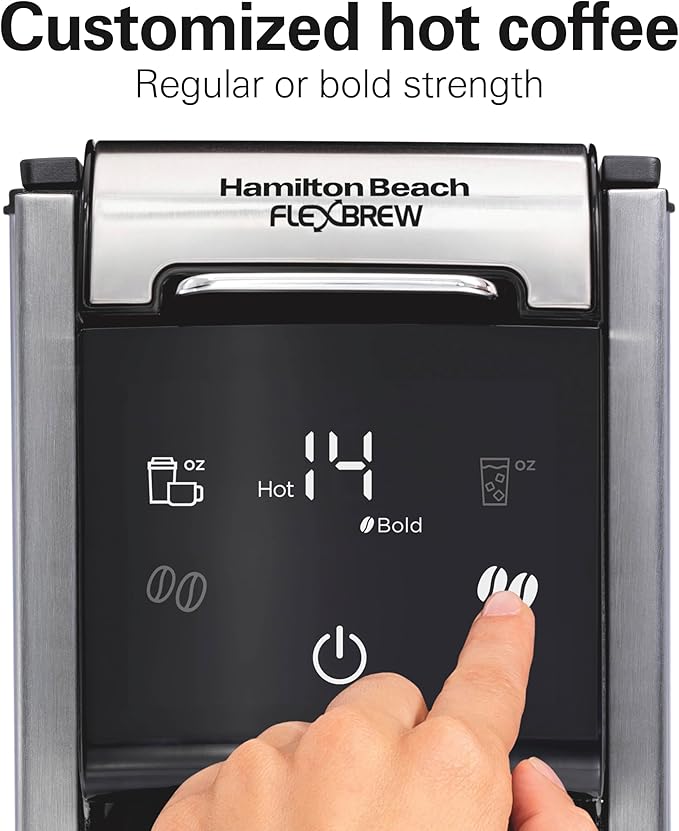 Hamilton Beach FlexBrew Advanced 4-in-1 Single Serve Coffee Maker | Hot & Iced Coffee Maker | Removable 45 oz. Reservoir | Uses Pod Packs & Grounds | Fast Brewing | Black - Image 6