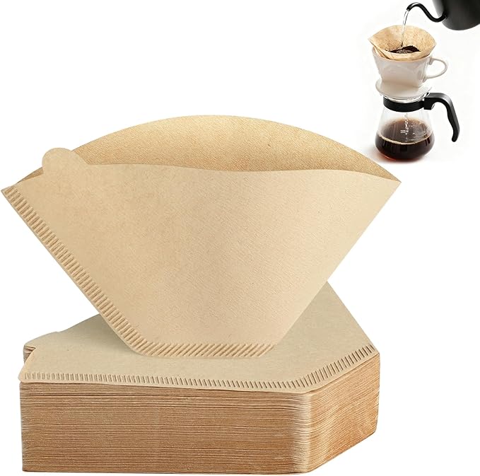 Coffee Filters 200 Count, Size 02 Cone Filters 2-6 Cup, Unbleached Disposable Natural Paper Filters, 02 Cone Filters For Pour Over and Drip Coffee Maker