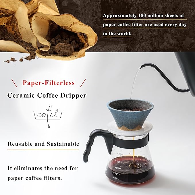 Ceramic Reusable Coffee Filter Dripper Paperless Sustinable Mt. Fuji Made in Japan (Cherry blossoms)