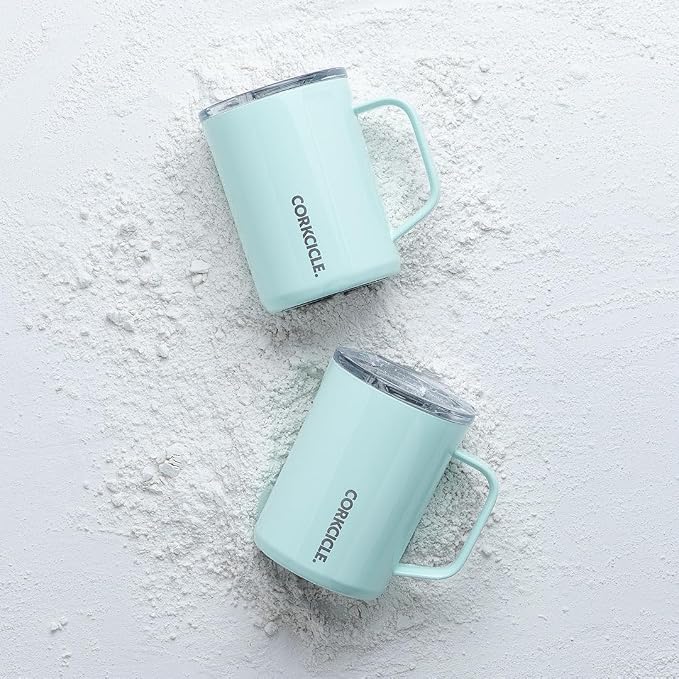 Corkcicle Classic Coffee Mug - Triple Insulated Stainless Steel for Travel - Shatter-Proof Lid - Keeps Drink Hot Over 3 Hours - Holiday Mug Gift - Great for Gifting Warmth - 16 oz - Powder Blue - Image 8