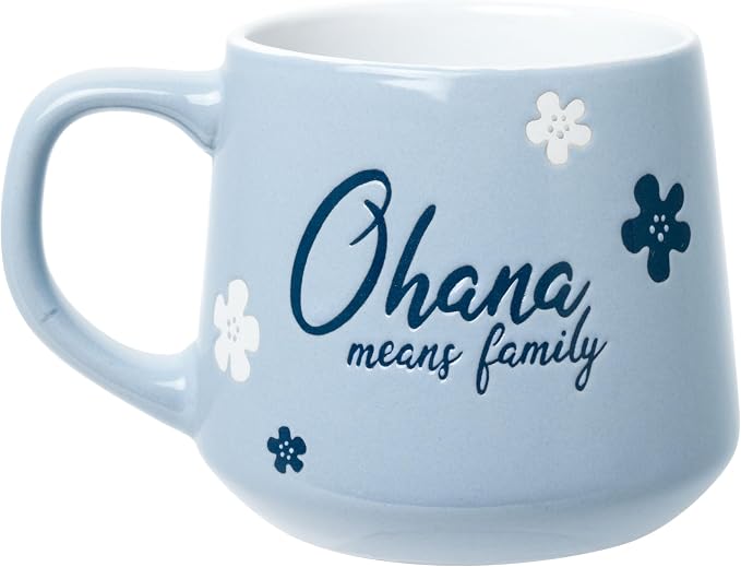 Silver Buffalo Disney Lilo and Stitch, Wax Resist Ceramic Pottery Mug, 18oz | Ohana Means Family, Etched Engraved, 0.53 Liters - Image 2
