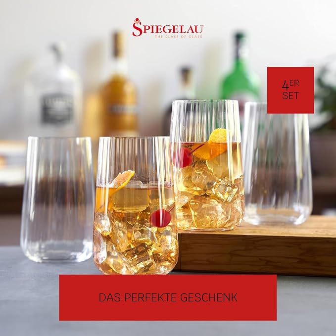 Spiegelau Lifestyle Longdrink Tumblers, Set of 4, European-Made Lead-Free Crystal, Modern Highball Glasses, Dishwasher Safe, Professional Quality Cocktail Glass Gift Set, 17 oz - Image 4