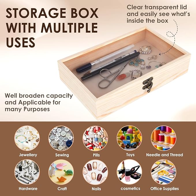 Piping Tip Organizer, Equipped with 200 Pcs of Cake Flower Nails, Holds 60 Piping Tips, Cake Decorating Tools, Baking Tools, Cake Decorating Tips Storage Box Made with Wood, Piping Tip Sold Separately