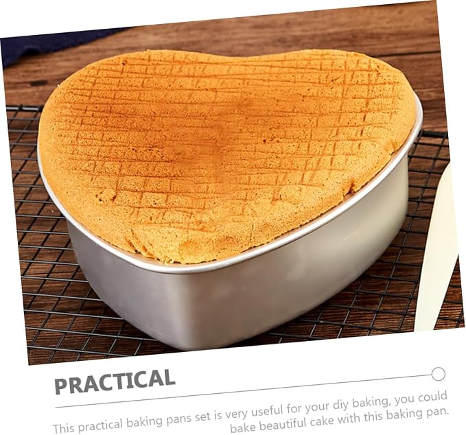 2pcs Heart Shaped Cake Pan Detachable Bottom Baking Molds for Homemade Cakes Aluminum Alloy Baking Trays for Birthdays and Special Occasions - Image 7