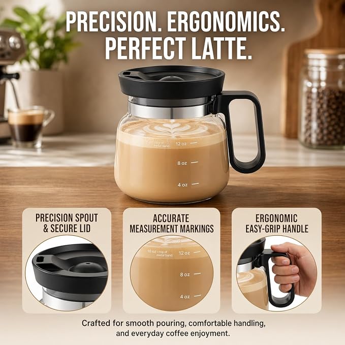 2 PCS Coffee Pot Mug with Lid,16 Oz Glass Mini Coffee Cup Set | Spill Proof Heatproof Large Capacity Clear Travel Mug & Novelty Gift for Coffee Lovers & Office Desk - Image 7
