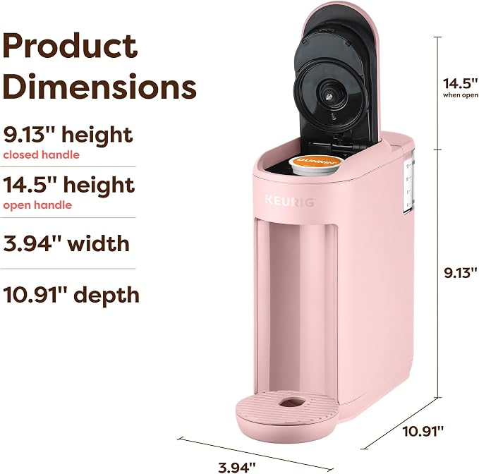 Keurig K-Mini Mate Single Serve K-Cup Pod Coffee Maker, Brews Up to 12 oz Cup, Compact Portable Coffee Machine for Small Spaces, Great for Dorms & Offices, Pink Sands - Image 7